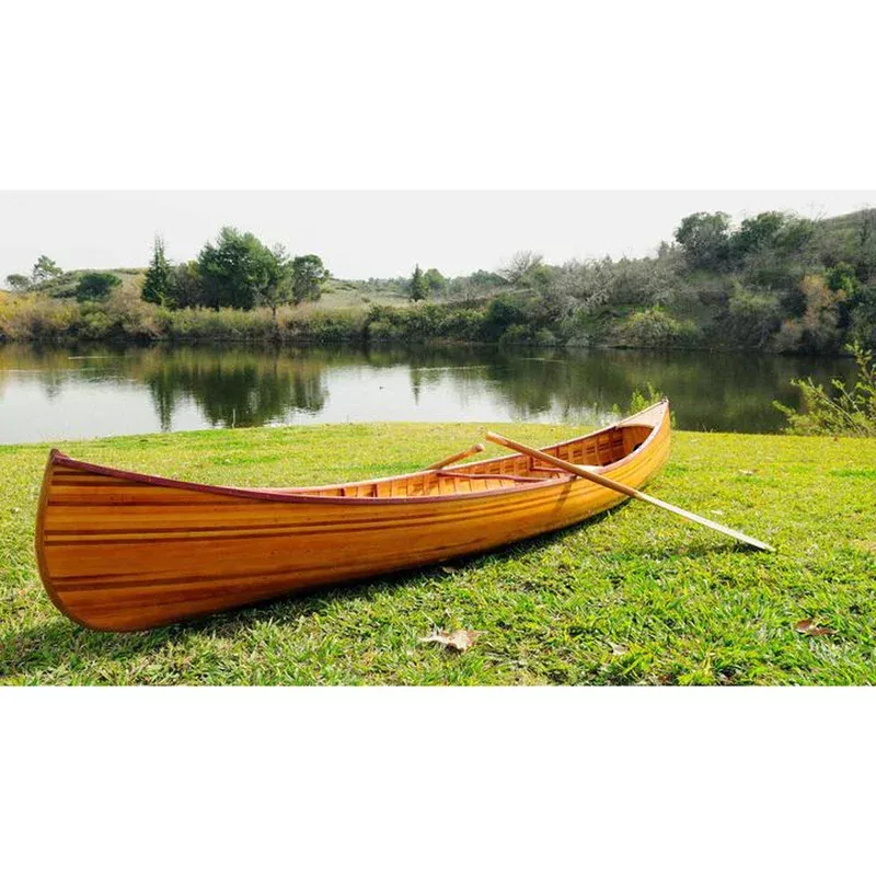 Wooden Canoe With Ribs Curved Bow 12 ft