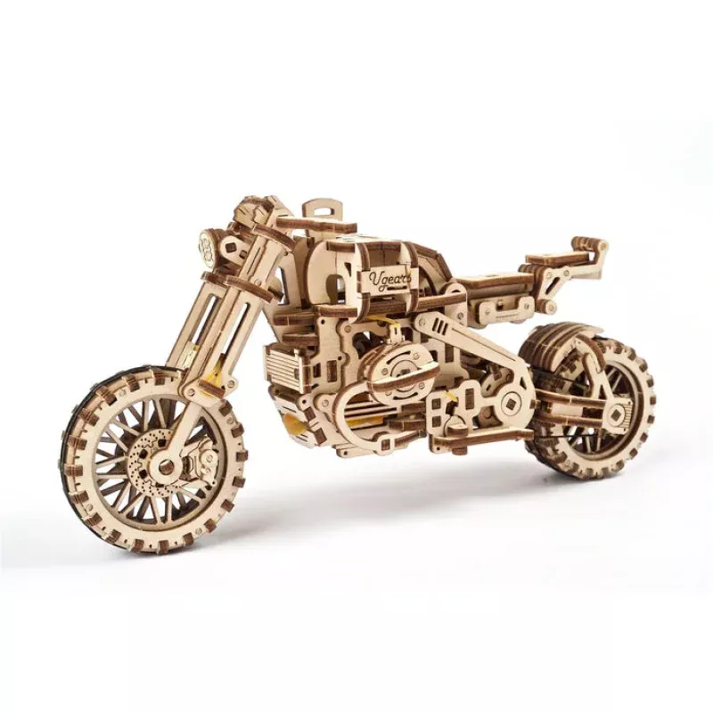 Wooden Motorcycle Scrambler UGR-10 Mechanical Model Kit
