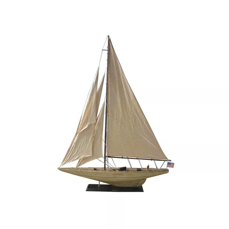 Wooden Rustic Intrepid Model Sailboat Decoration 60 Fully Assembled Model Ship