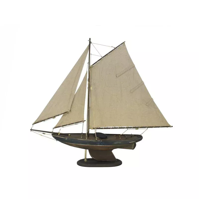 Wooden Rustic Newport Sloop Model Sailboat Decoration 30" Fully Assembled Model Ship