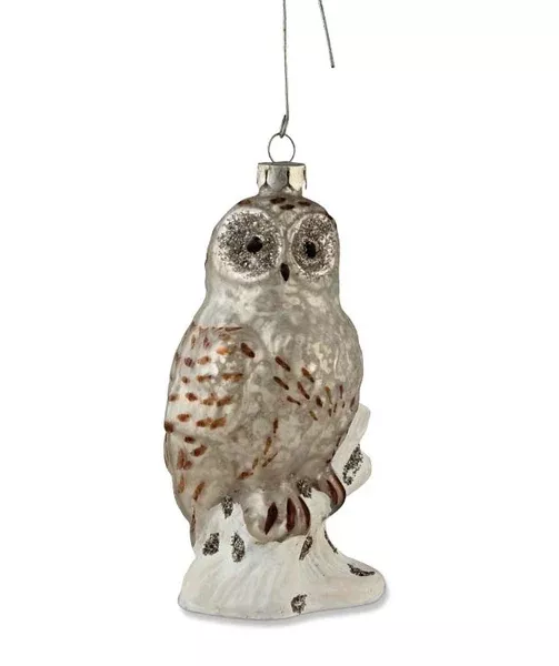 Woodland Snow Owl Ornament