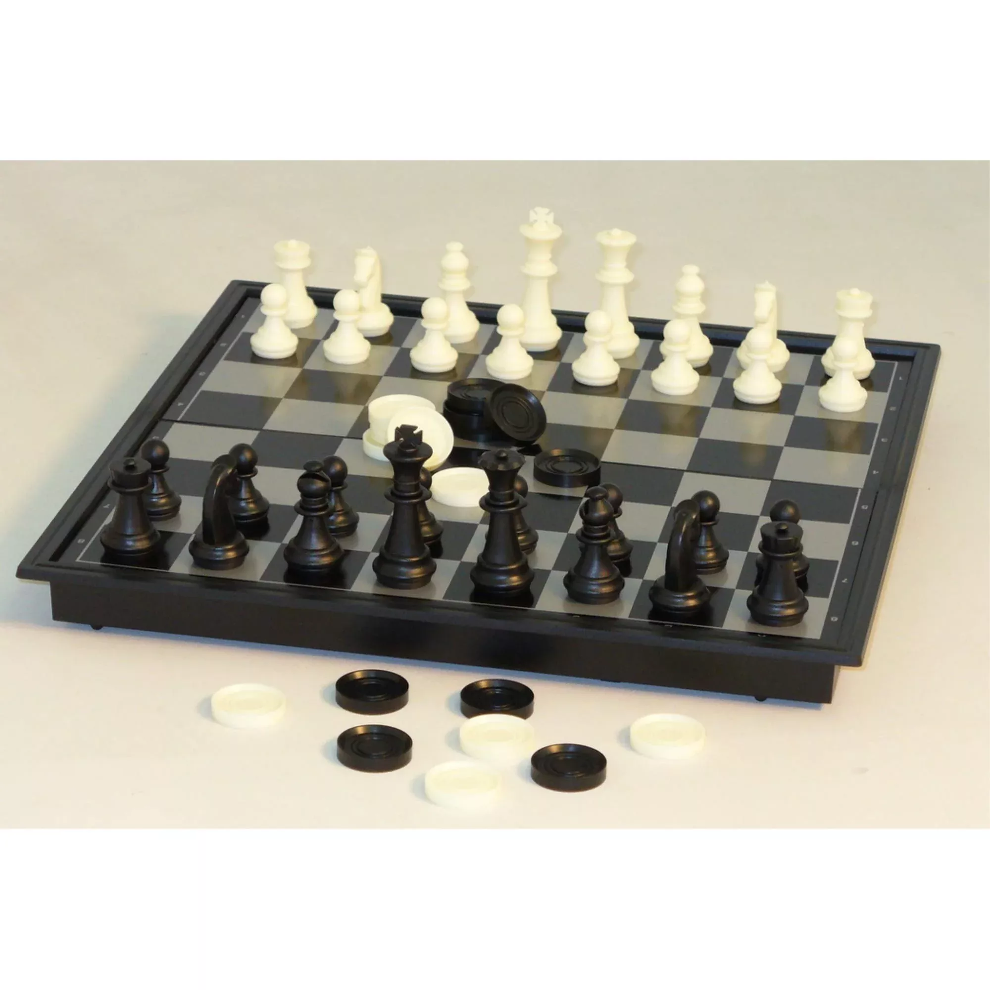 Worldwise Imports Magnetic Chess and Checkers Set with Folding Board