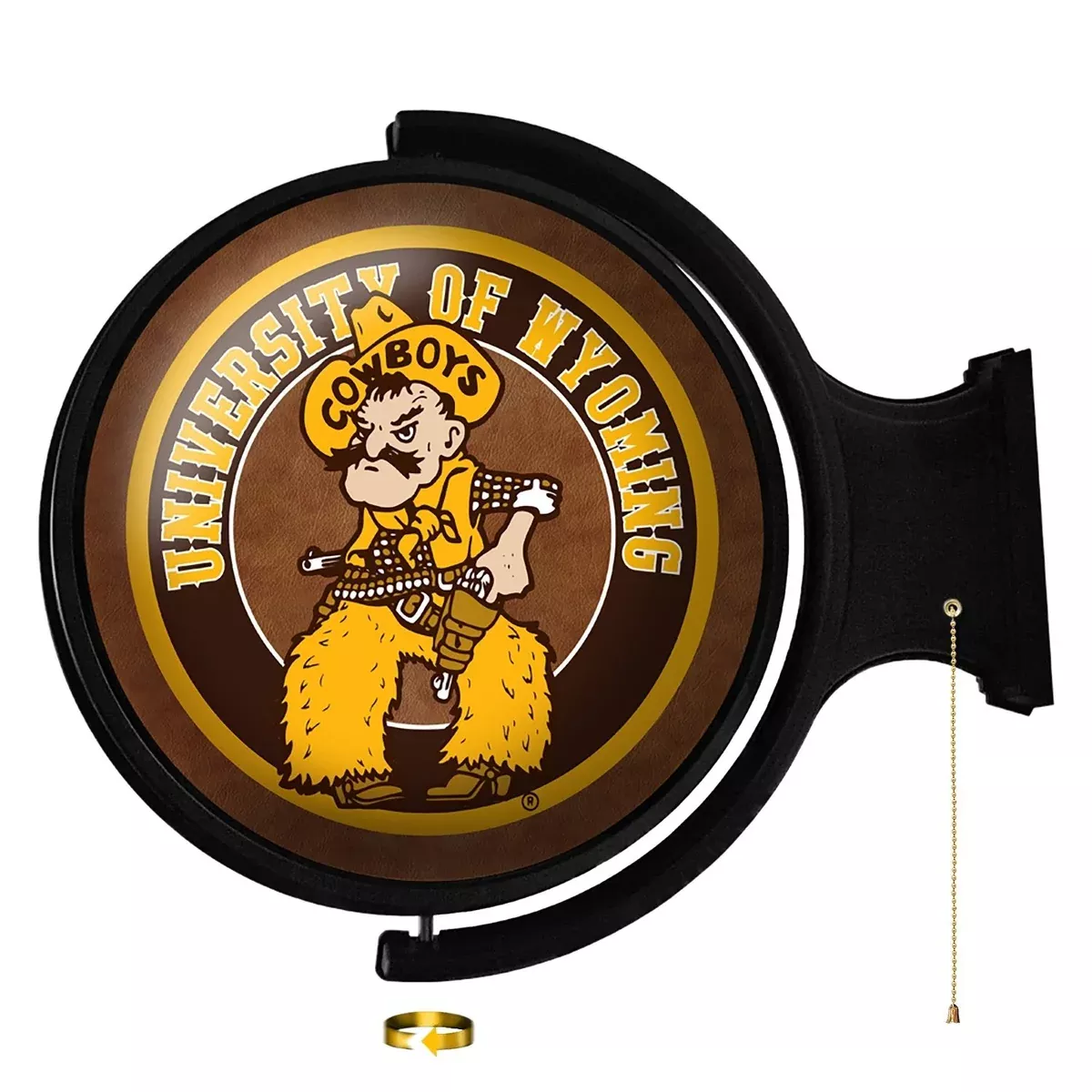 Wyoming Cowboys: Pistol Pete - Original Round Rotating Lighted Wall Sign