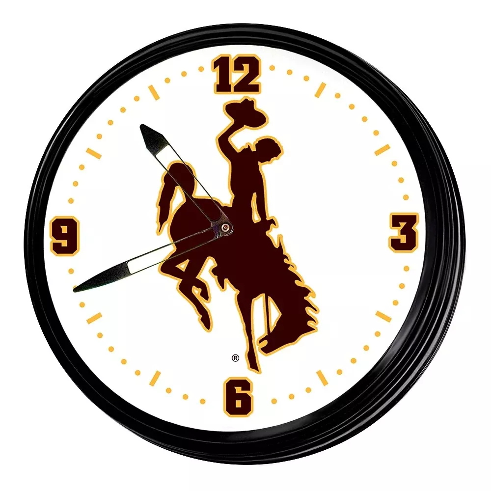 Wyoming Cowboys: Retro Lighted Wall Clock