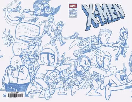 X-MEN #14 CHRIS GIARRUSSO MARVEL UNIVERSE CONNECTING BLUE LINE SKETCH VARIANT G[1:50] CB(04/02/2025)