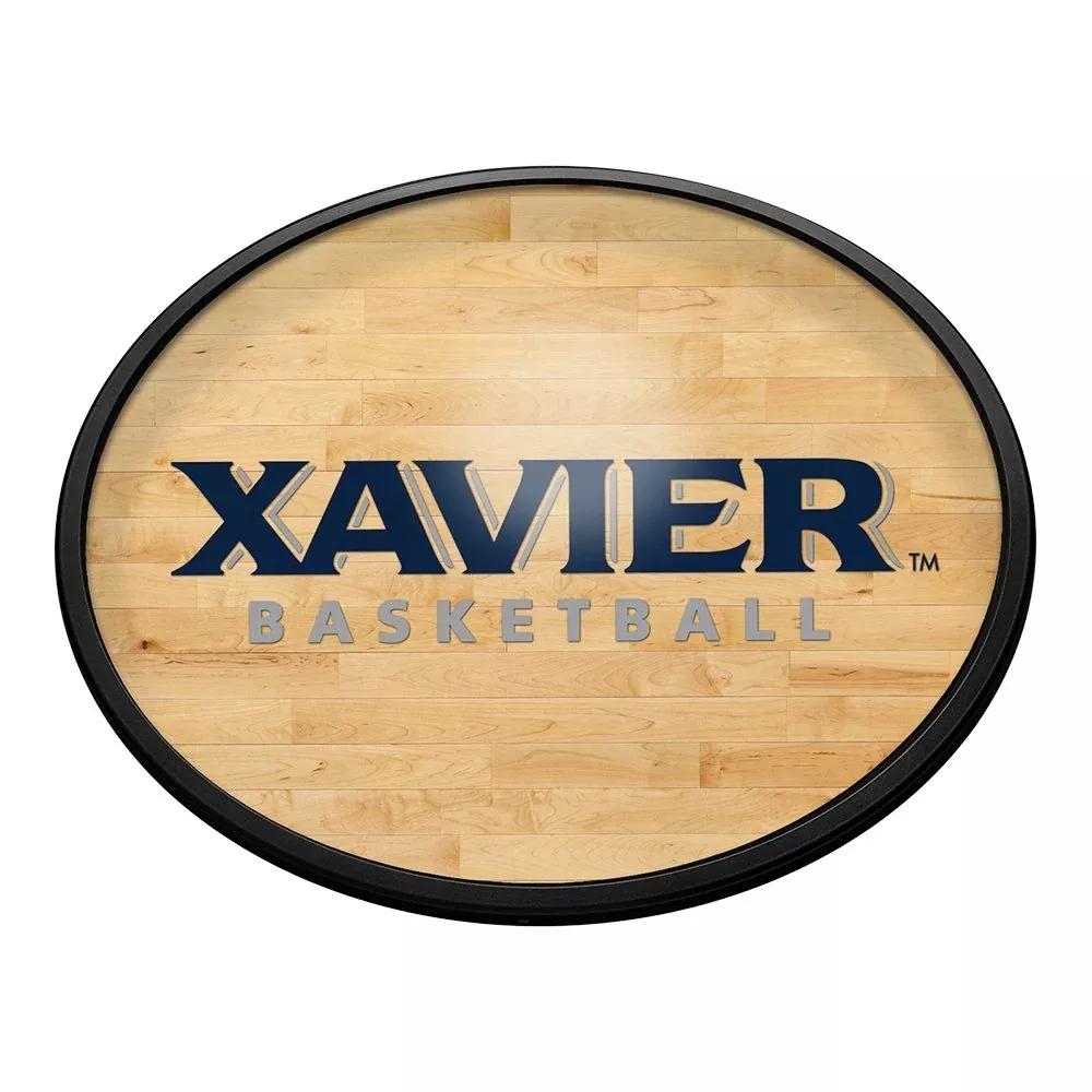 Xavier Musketeers: Hardwood - Oval Slimline Lighted Wall Sign