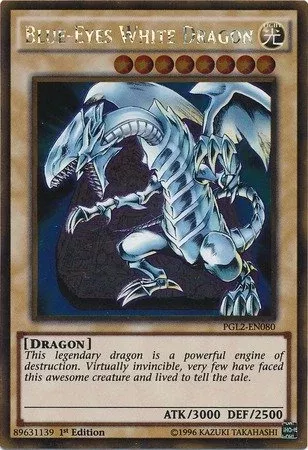 YU-GI-OH! Blue-Eyes White Dragon Card - Gold - Medium - PGL